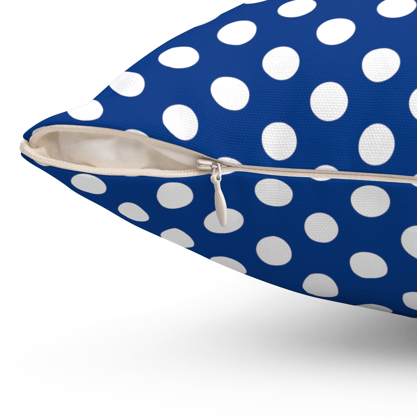 Blue Polkadot Square Pillow