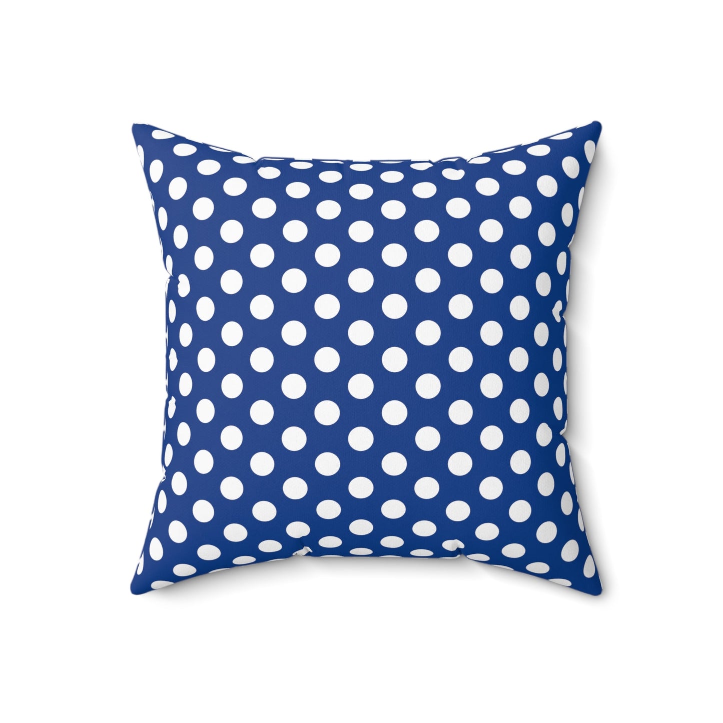 Blue Polkadot Square Pillow
