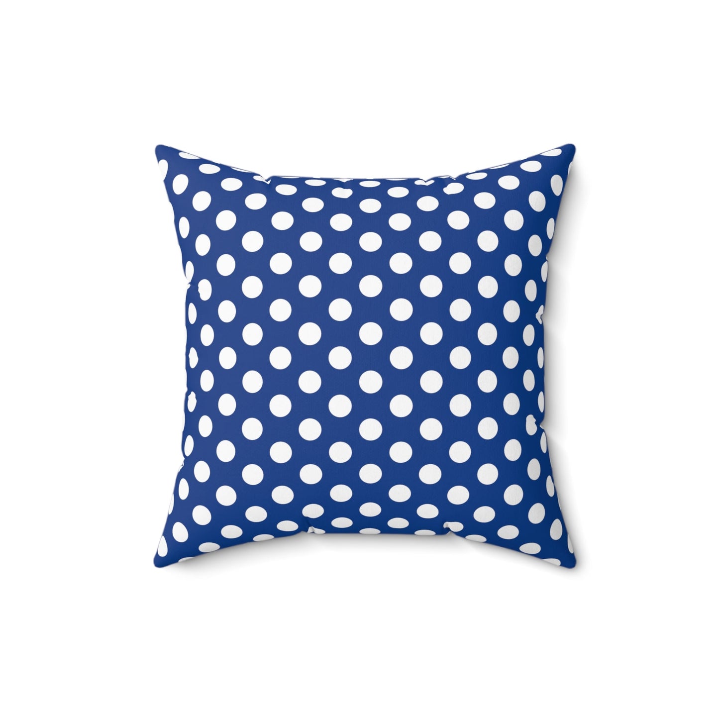 Blue Polkadot Square Pillow