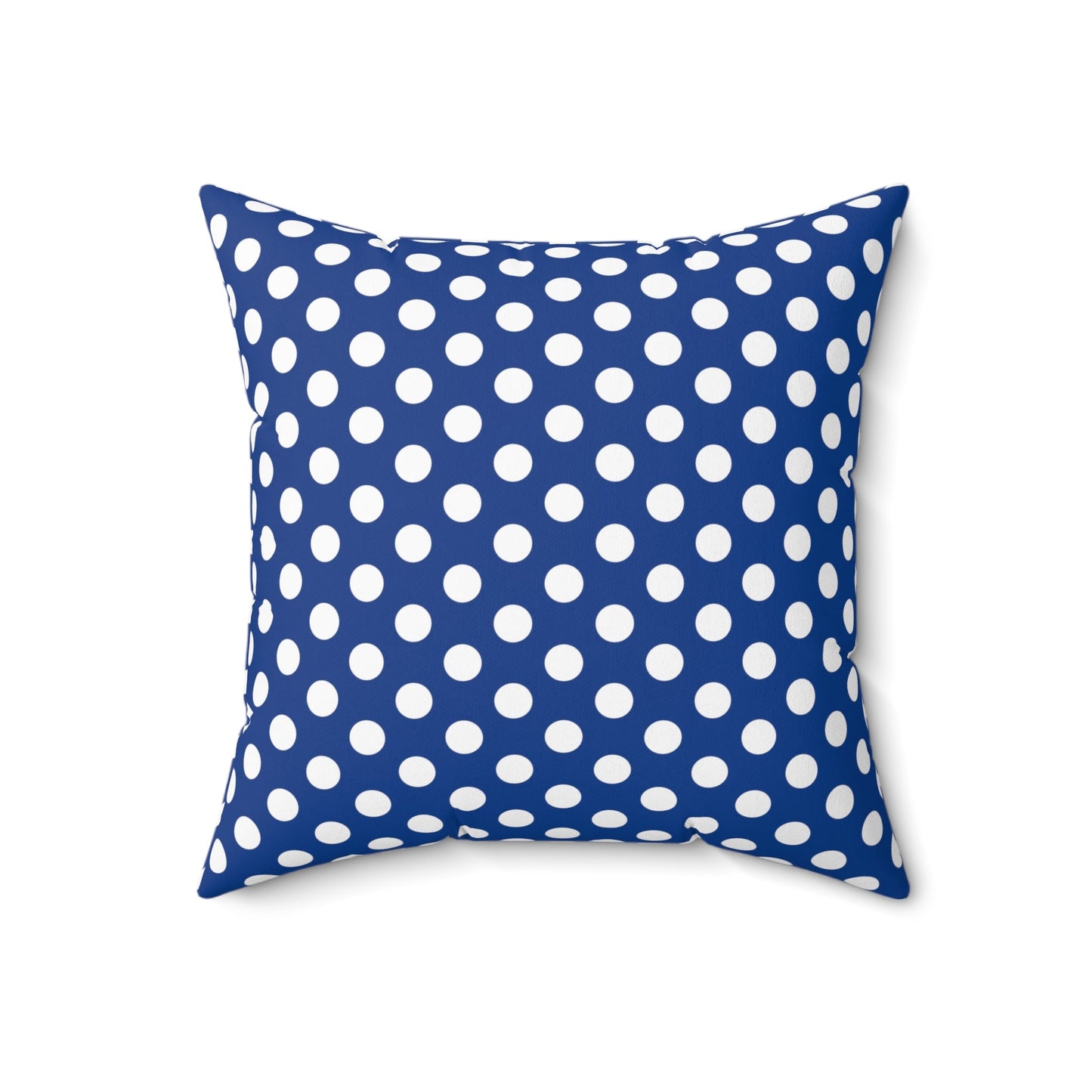 Blue Polkadot Square Pillow