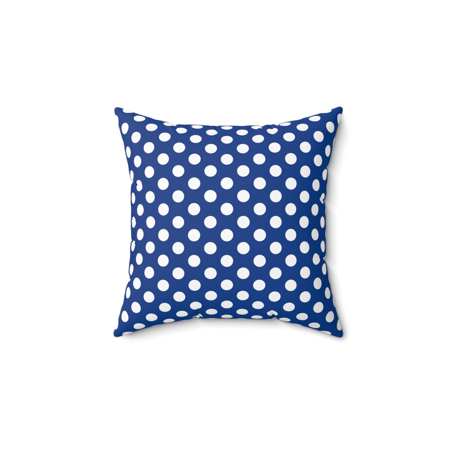 Blue Polkadot Square Pillow