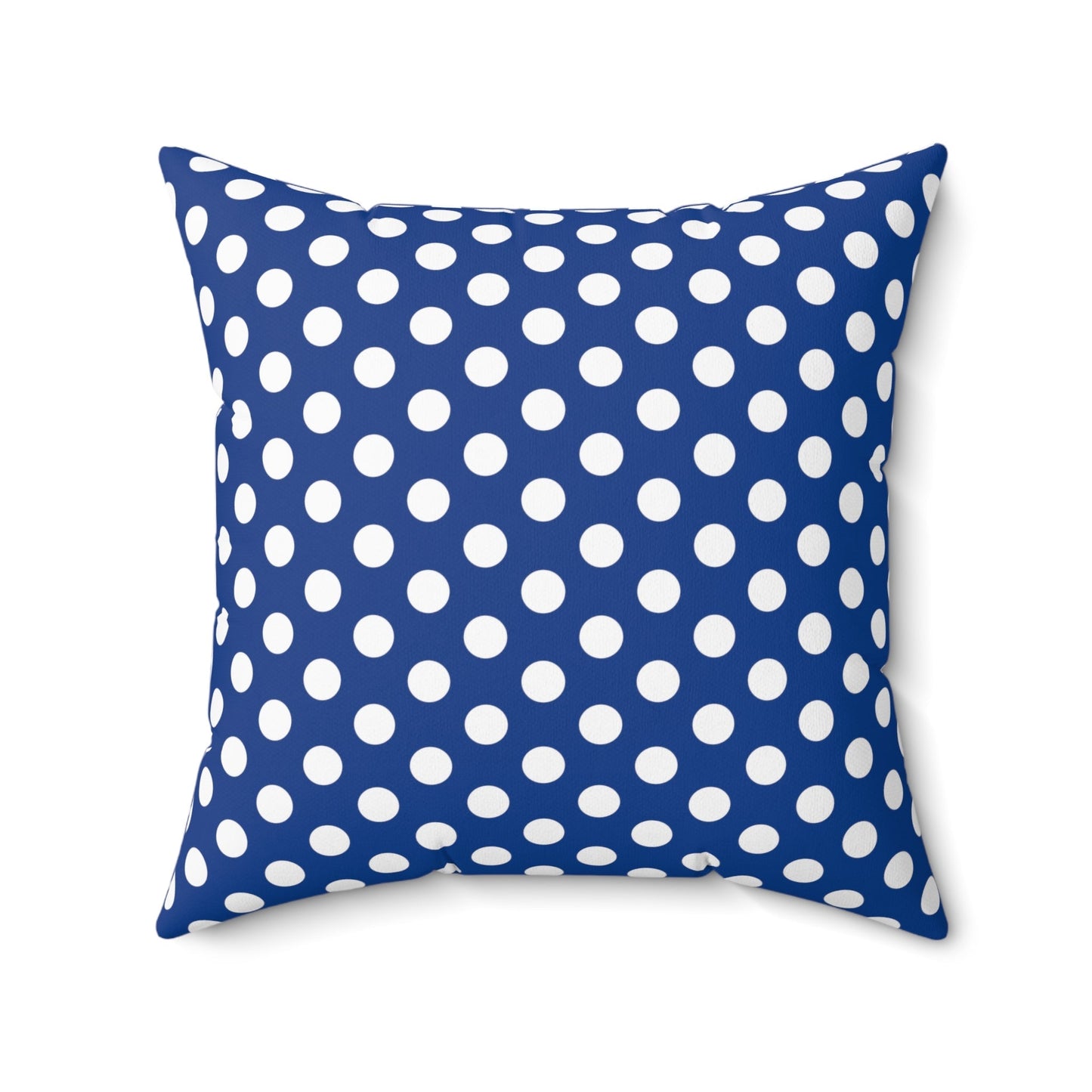 Blue Polkadot Square Pillow