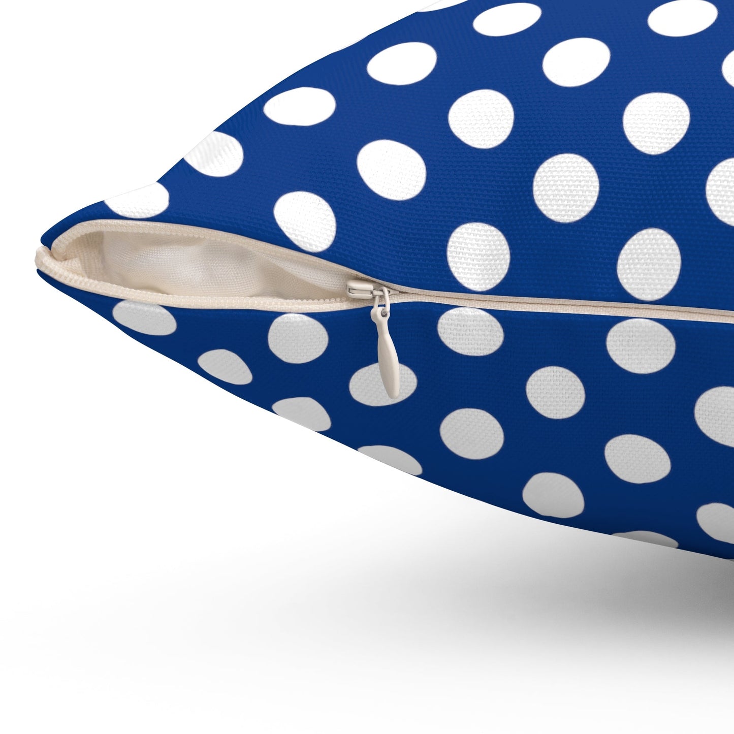 Blue Polkadot Square Pillow