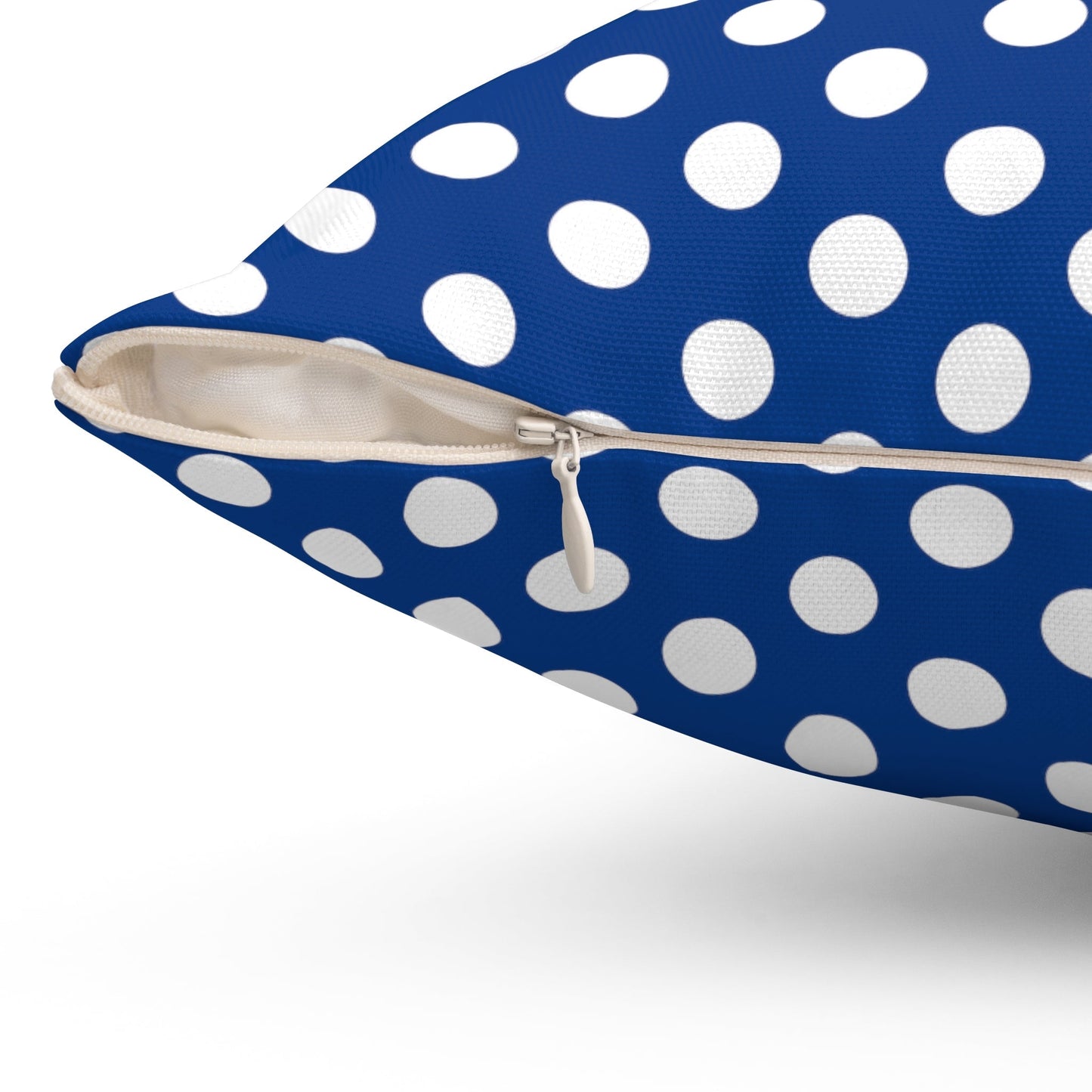 Blue Polkadot Square Pillow