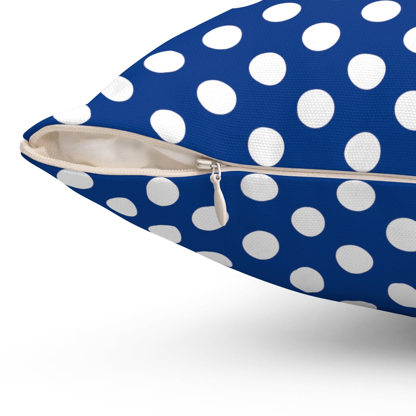 Blue Polkadot Square Pillow