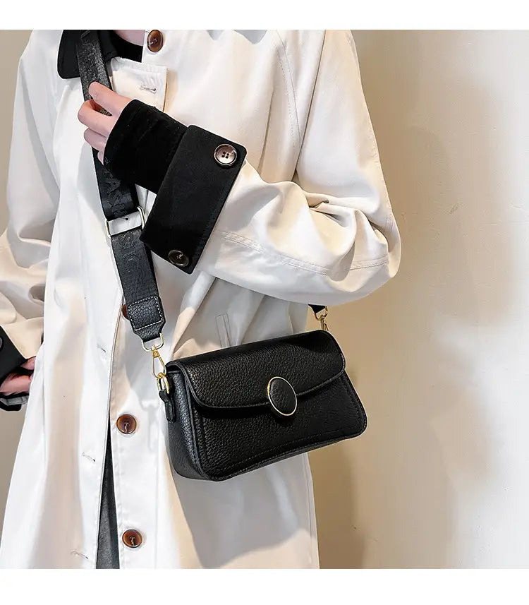 Handbag Stylish Wide Shoulder Strap Small Square Bag Fashionable.