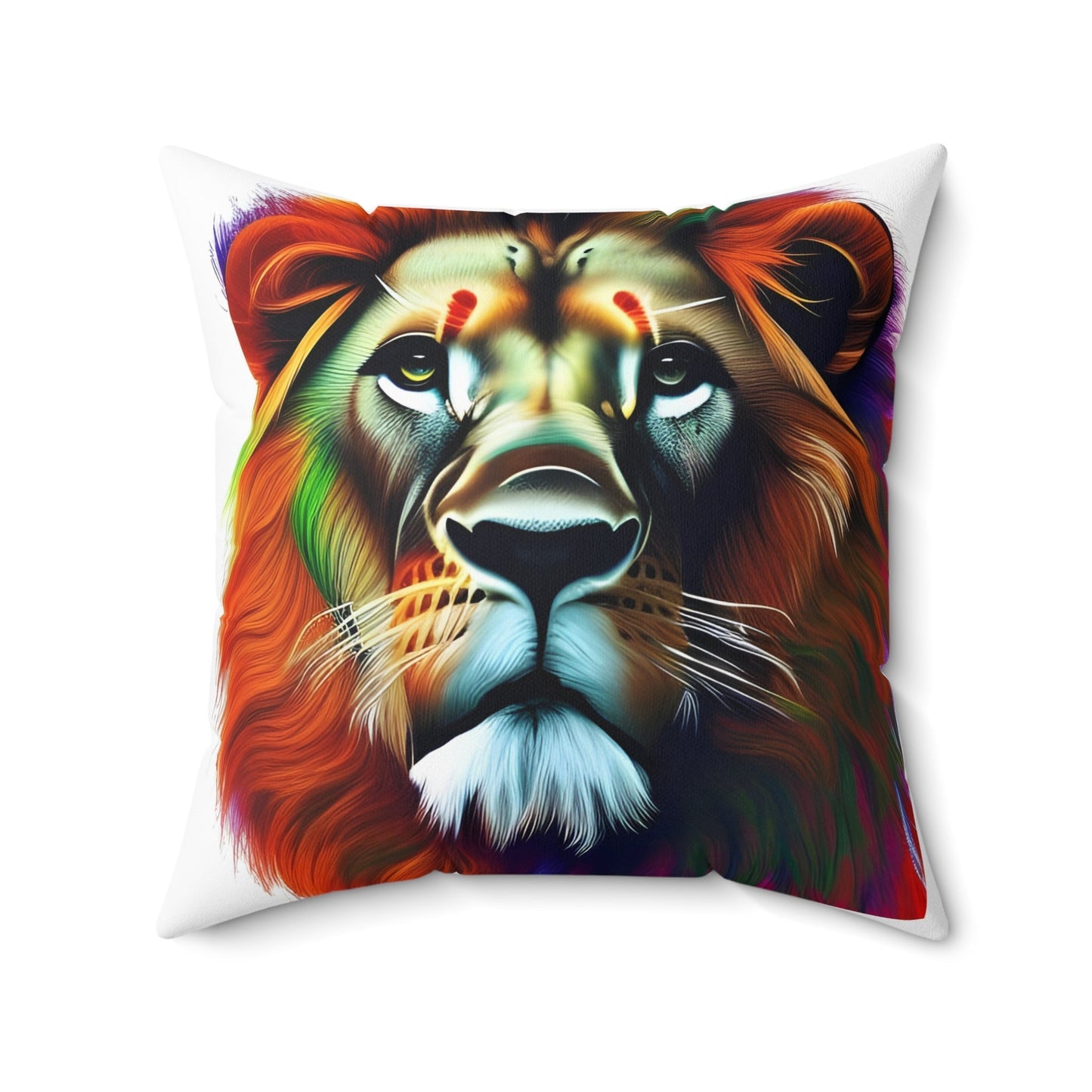 Lion Head Square Throw Pillow