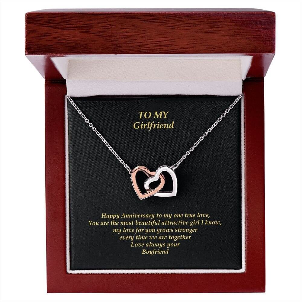 Girlfriend Gold Heart Necklace with Message Card