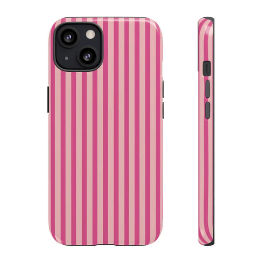 Pink Stripe Everyday Phone Case Cover Protective Smartphone Cover Trendy Accessories - iPhone 13 / Glossy - Phone Case