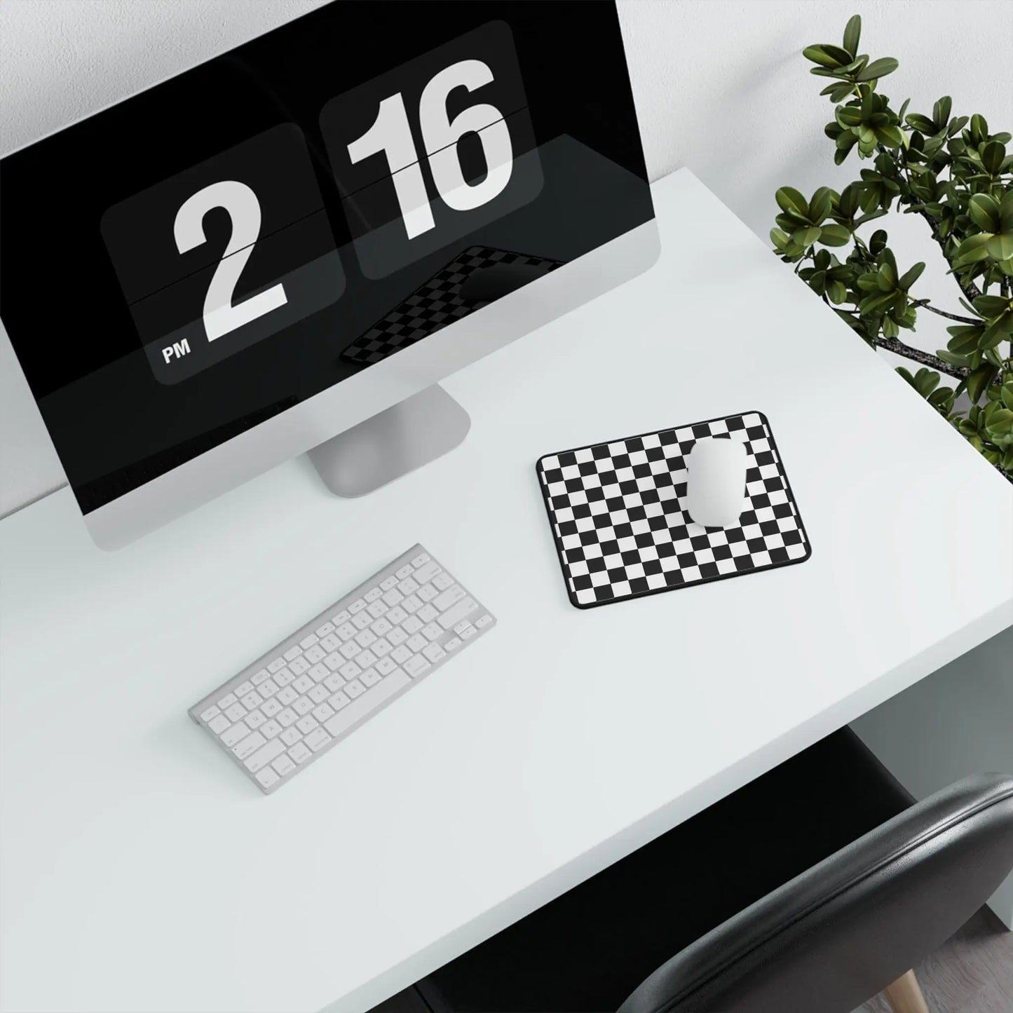 Racing Flag Checked Black White Gaming Mouse Pad Non-Slip Mat - 9.5’’ × 8’’ - Mouse Pad