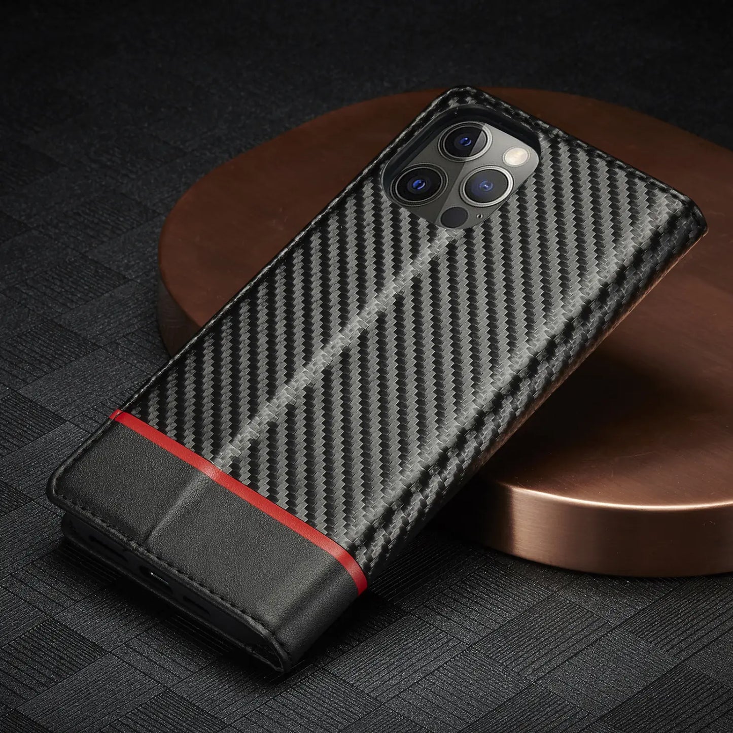 Stylish Carbon Fiber Leather Phone Case for New Models