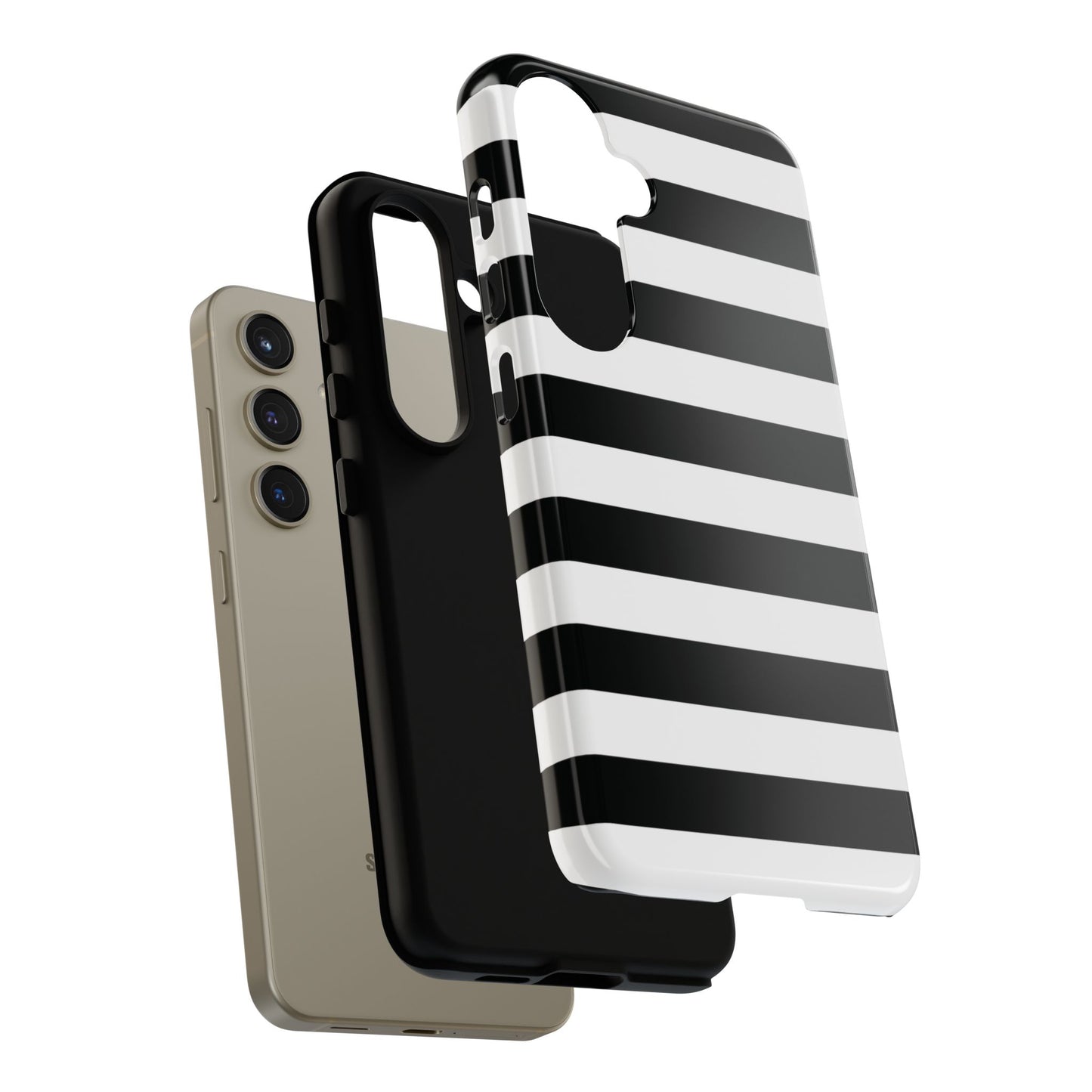Black White Stripe  Phone Case for iPhone, Samsung S, Google Pixel Phones