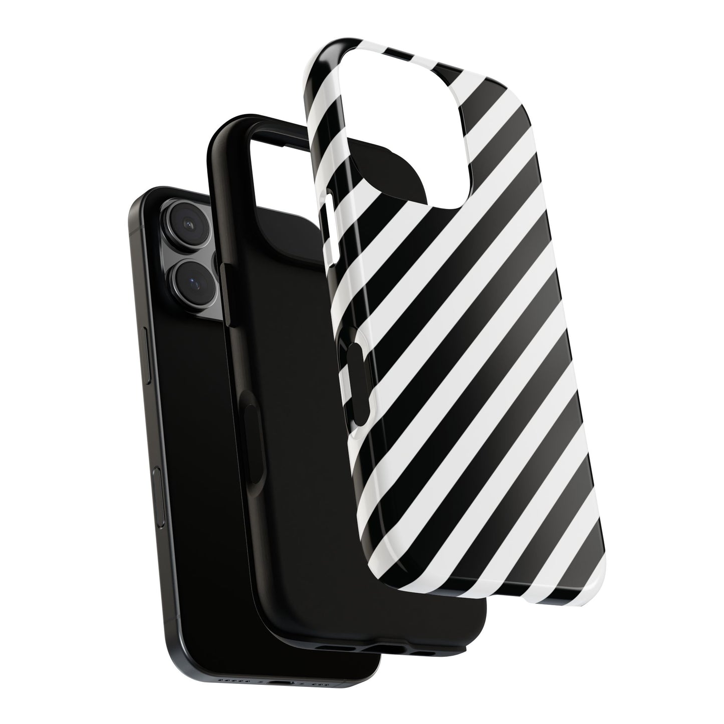 Black White Diagonal Phone Case Cover, Protective Sleek Cell Phone Case, Modern Smartphone, Stylish