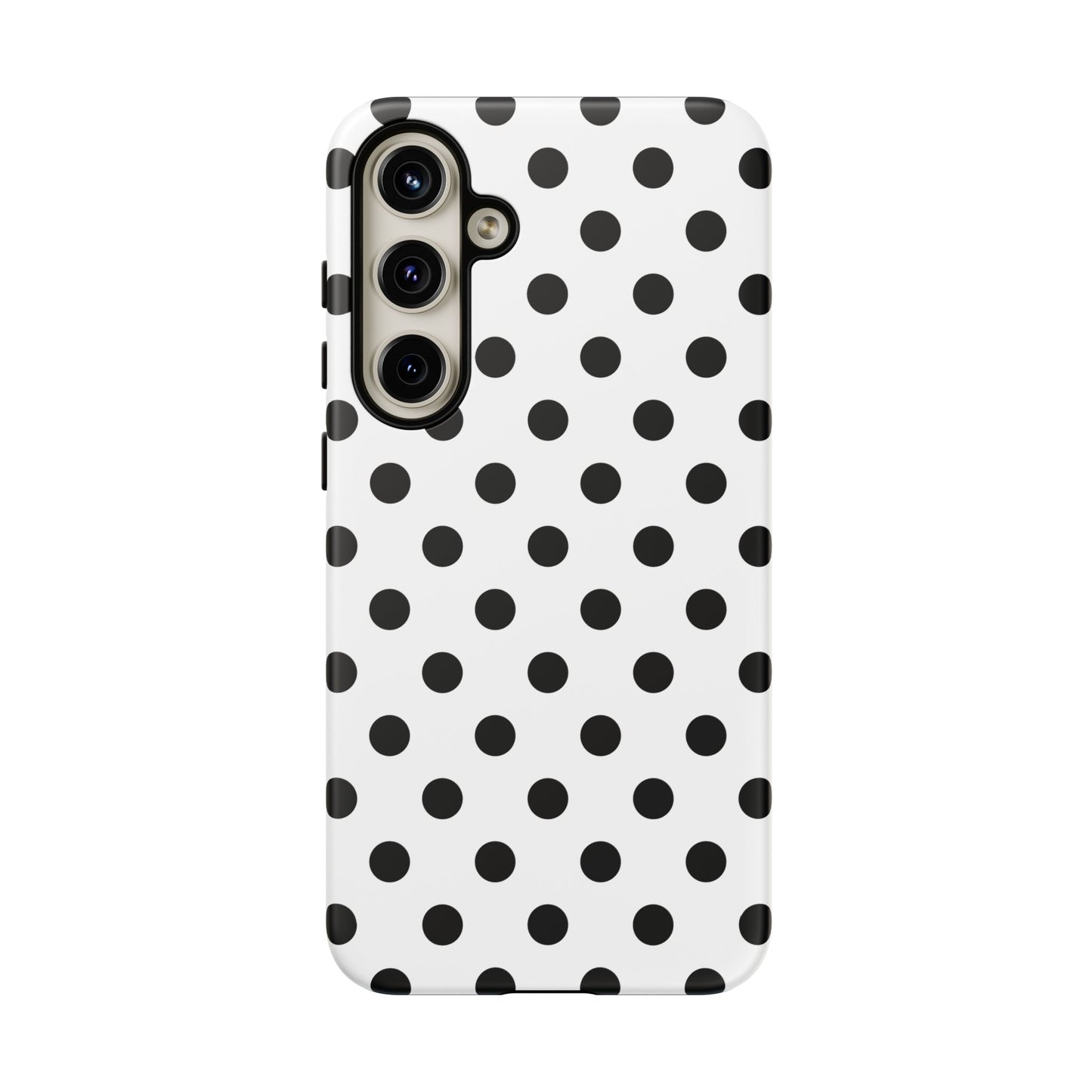 Black White Polka Dot Phone Case Cover  iPhone, Samsung Galaxy S25, Google Pixel 7