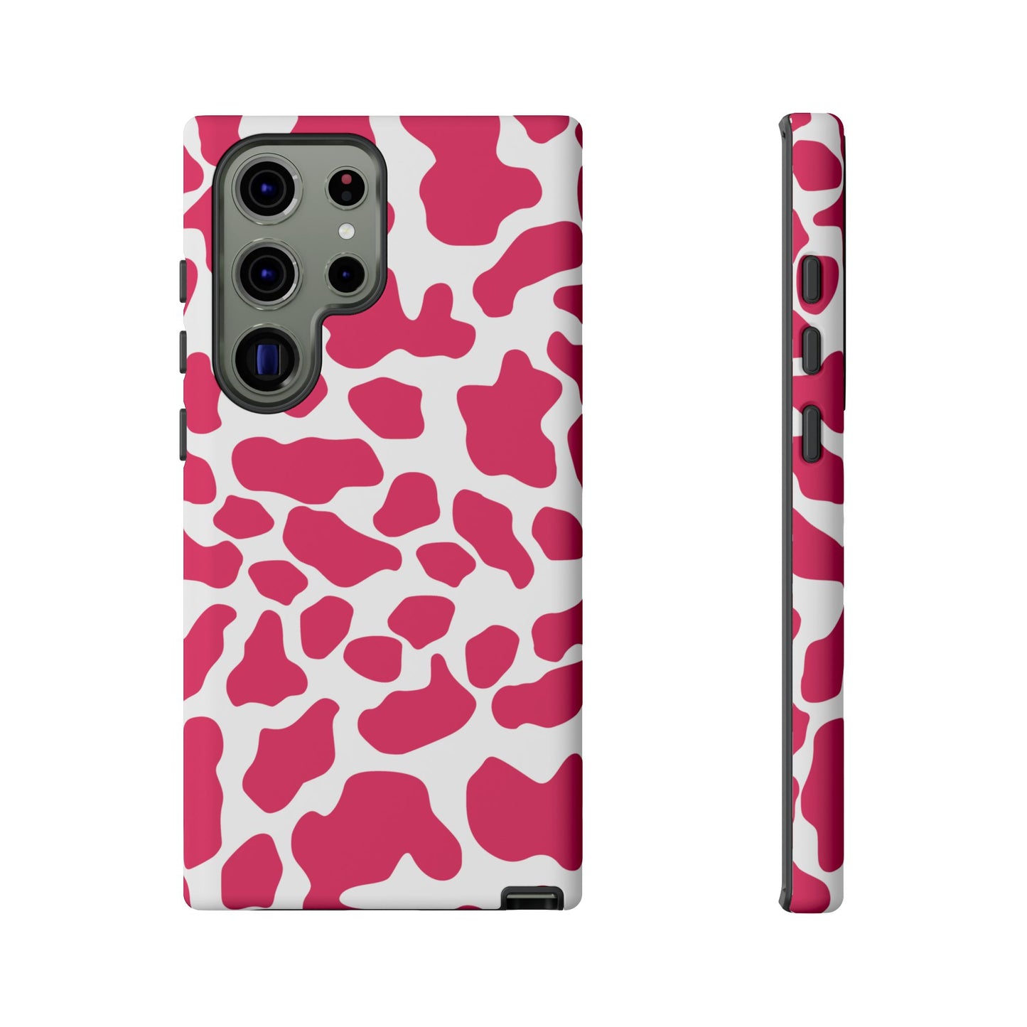 Pink Cow Print Phone Case Cover for iPhone, Samsung, Google smart phones