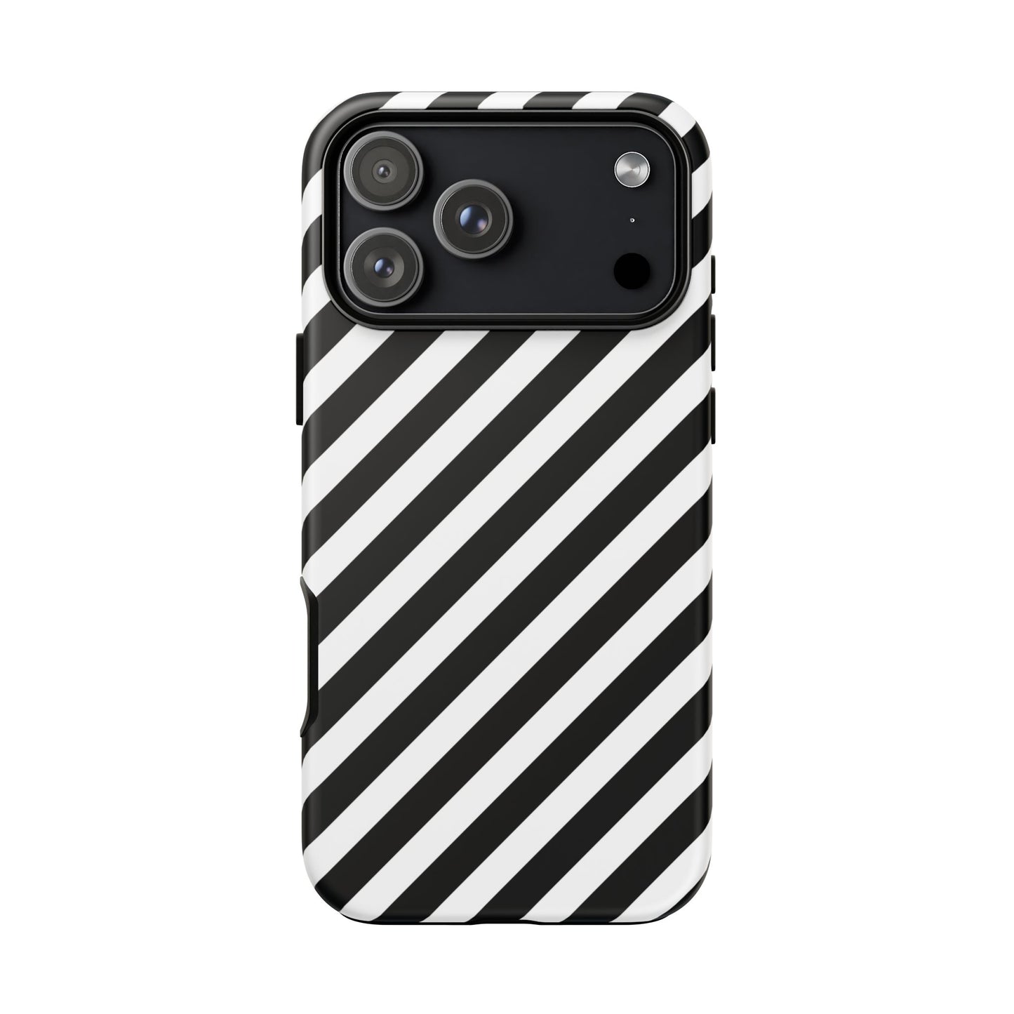 Black White Diagonal Phone Case Cover, Protective Sleek Cell Phone Case, Modern Smartphone, Stylish