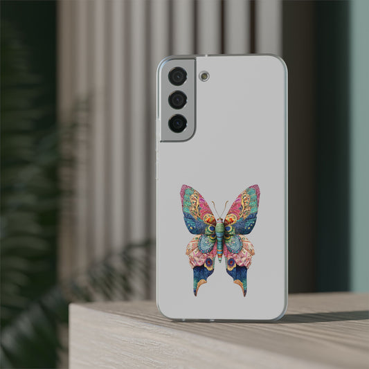 Butterfly Art Phone Case — Colourful Vintage Mandala Butterfly Flexible Phone Cover