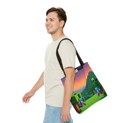 Blocks Tote Bag for Kids, Minecraft Inspired, School Tote, Gaming Bag, Children's Book Bag, Gift for Gamers
