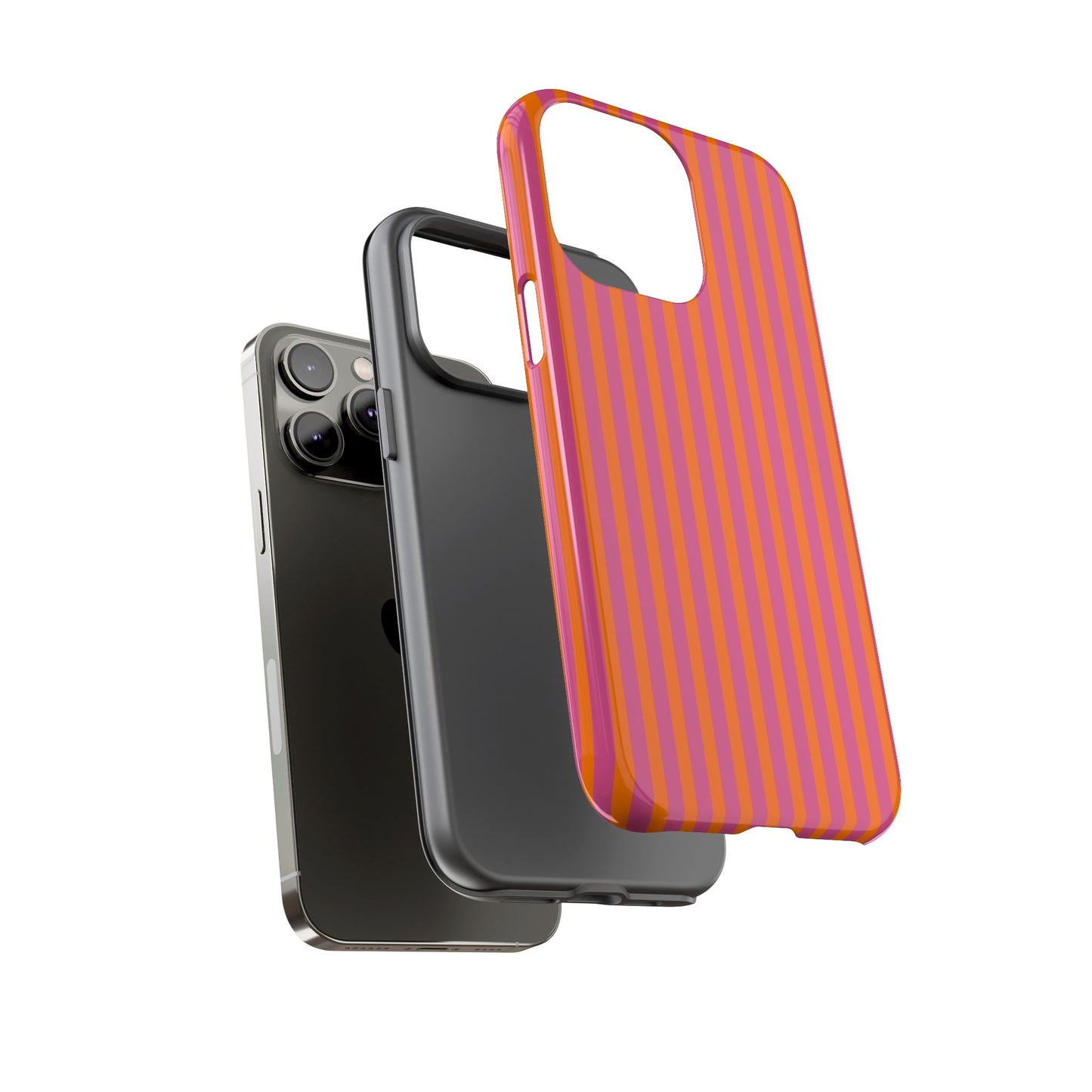 Orange Pink Striped Tough Phone Cases