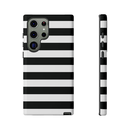Black White Stripe  Phone Case for iPhone, Samsung S, Google Pixel Phones