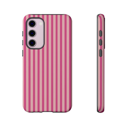 Pink Stripe Everyday Phone Case Cover, Protective Smartphone Cover, Trendy Accessories