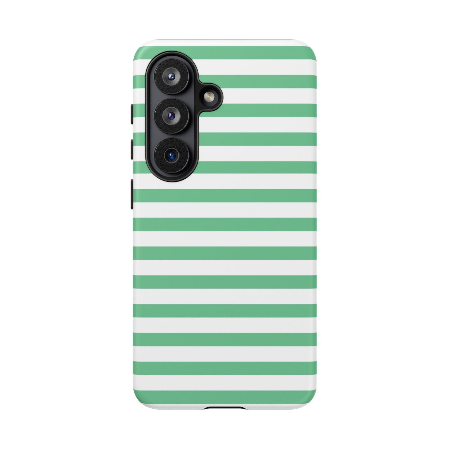 Mint Green Striped Phone Case | Horizontal Candy Stripe iPhone Cover