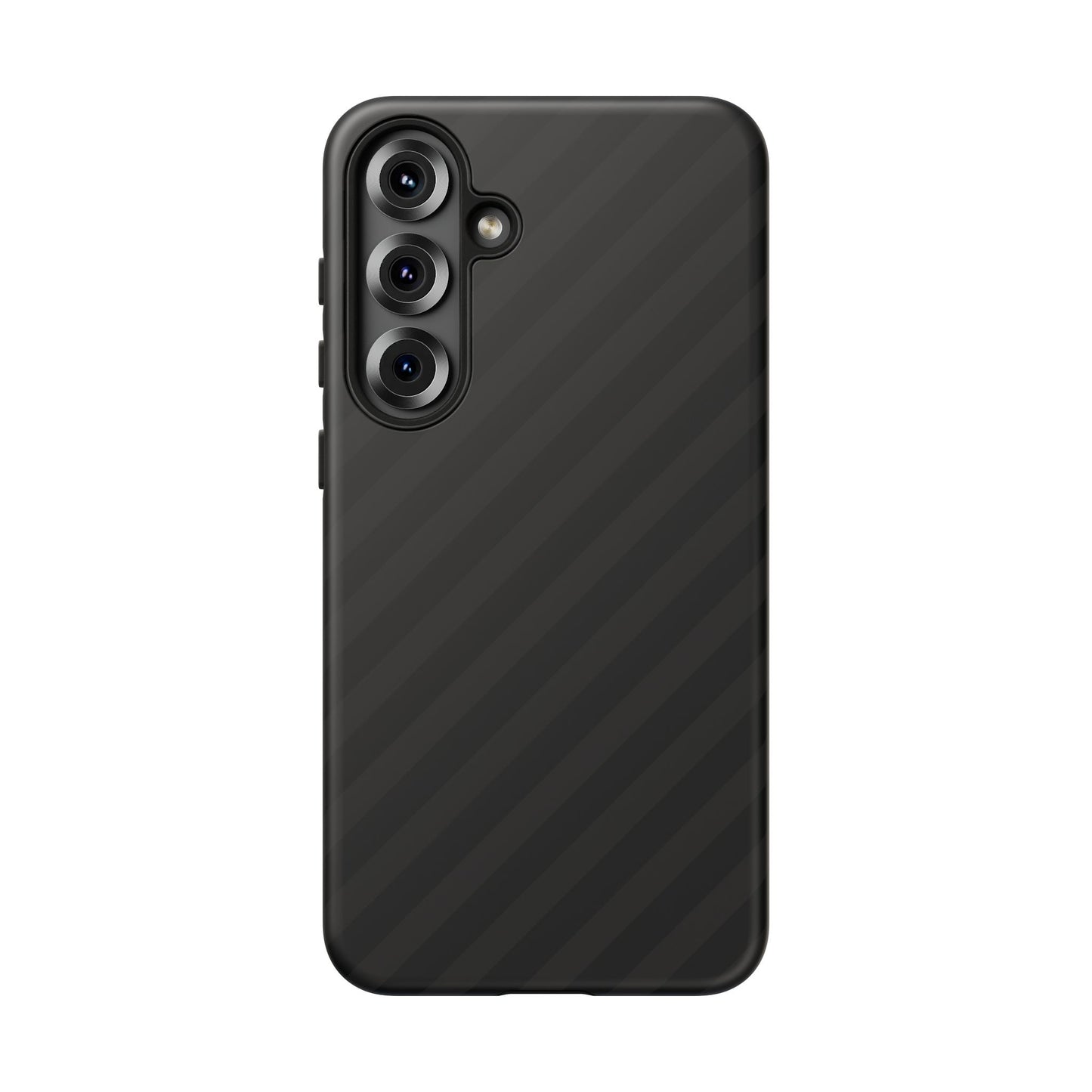 Phone Case, Black Diagonal Pattern Tough Gloss Finish Protective Cover, iPhone, Samsung, Google Pixel, Unique Geometric Design, Gift