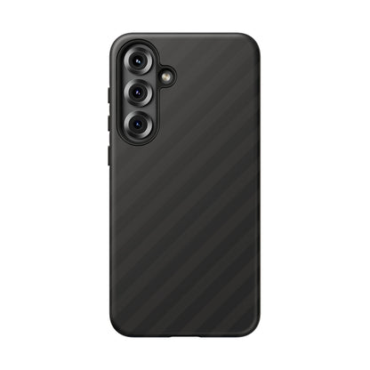 Phone Case, Black Diagonal Pattern Tough Gloss Finish Protective Cover, iPhone, Samsung, Google Pixel, Unique Geometric Design, Gift