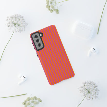 Orange Pink Striped Tough Phone Cases