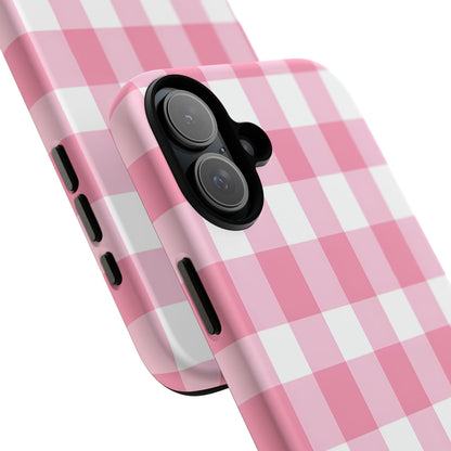 Pink Gingham Cute Phone Case Cover, for Fashion Lovers, Gift for Her, Stylish Tech Accessory, Perfect for Birthdays & Holidays