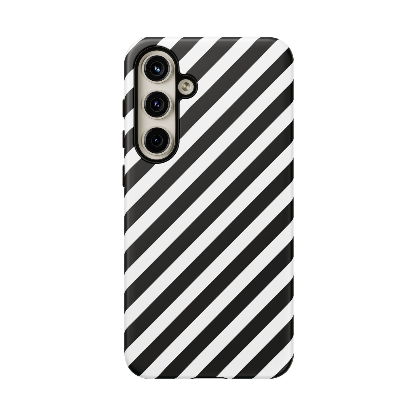 Black White Diagonal Phone Case Cover, Protective Sleek Cell Phone Case, Modern Smartphone, Stylish