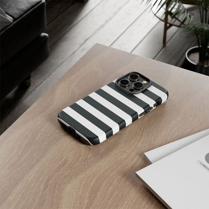 Black White Stripe  Phone Case for iPhone, Samsung S, Google Pixel Phones