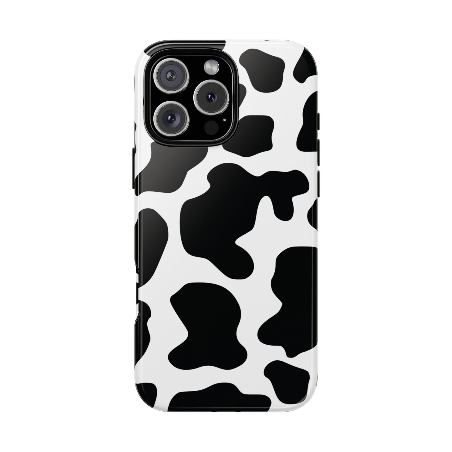 Black Cow Print Phone Case Cover for  iPhone, Samsung, Google Phones