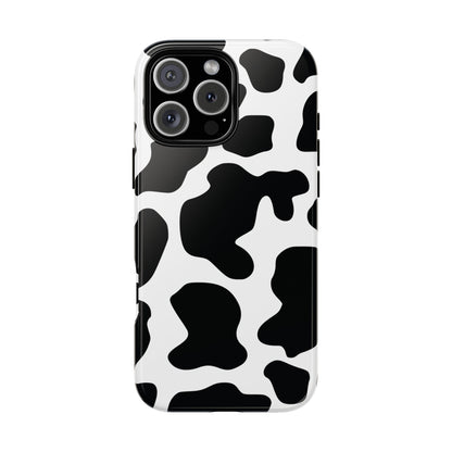 Black Cow Print Phone Case Cover for  iPhone, Samsung, Google Phones