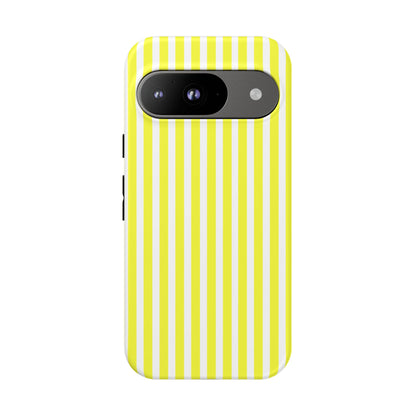 Phone Case Cover, Banana Yellow and White Striped Tough Case for iPhone Samsung Google, Protective Cellphone Cover, Hard Shell Phone