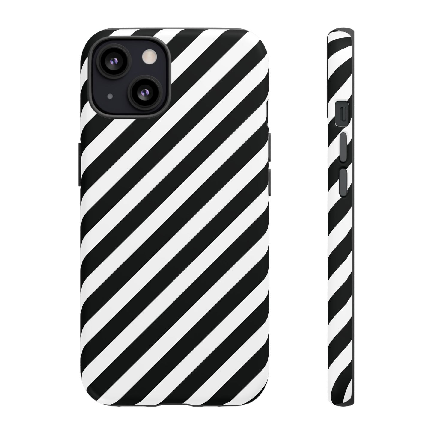 Black White Diagonal Phone Case Cover, Protective Sleek Cell Phone Case, Modern Smartphone, Stylish