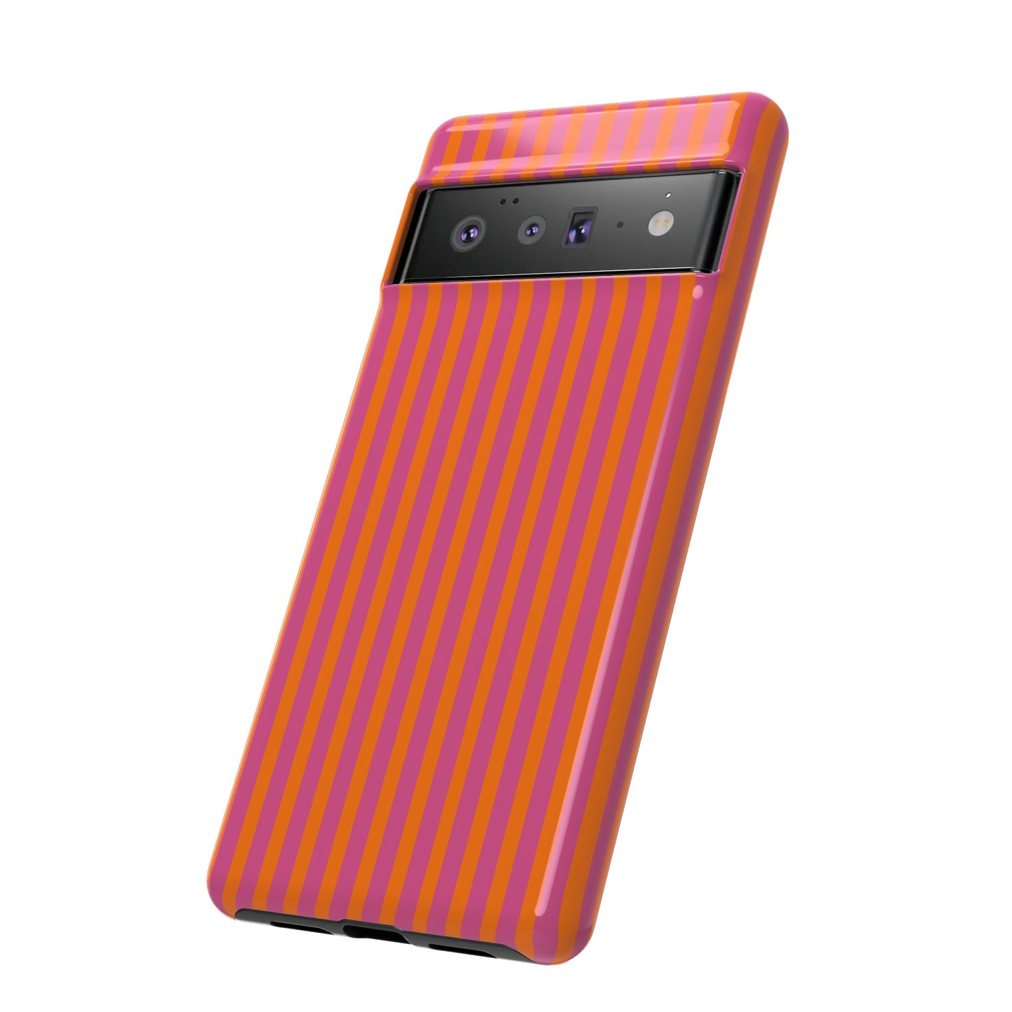 Orange Pink Striped Tough Phone Cases