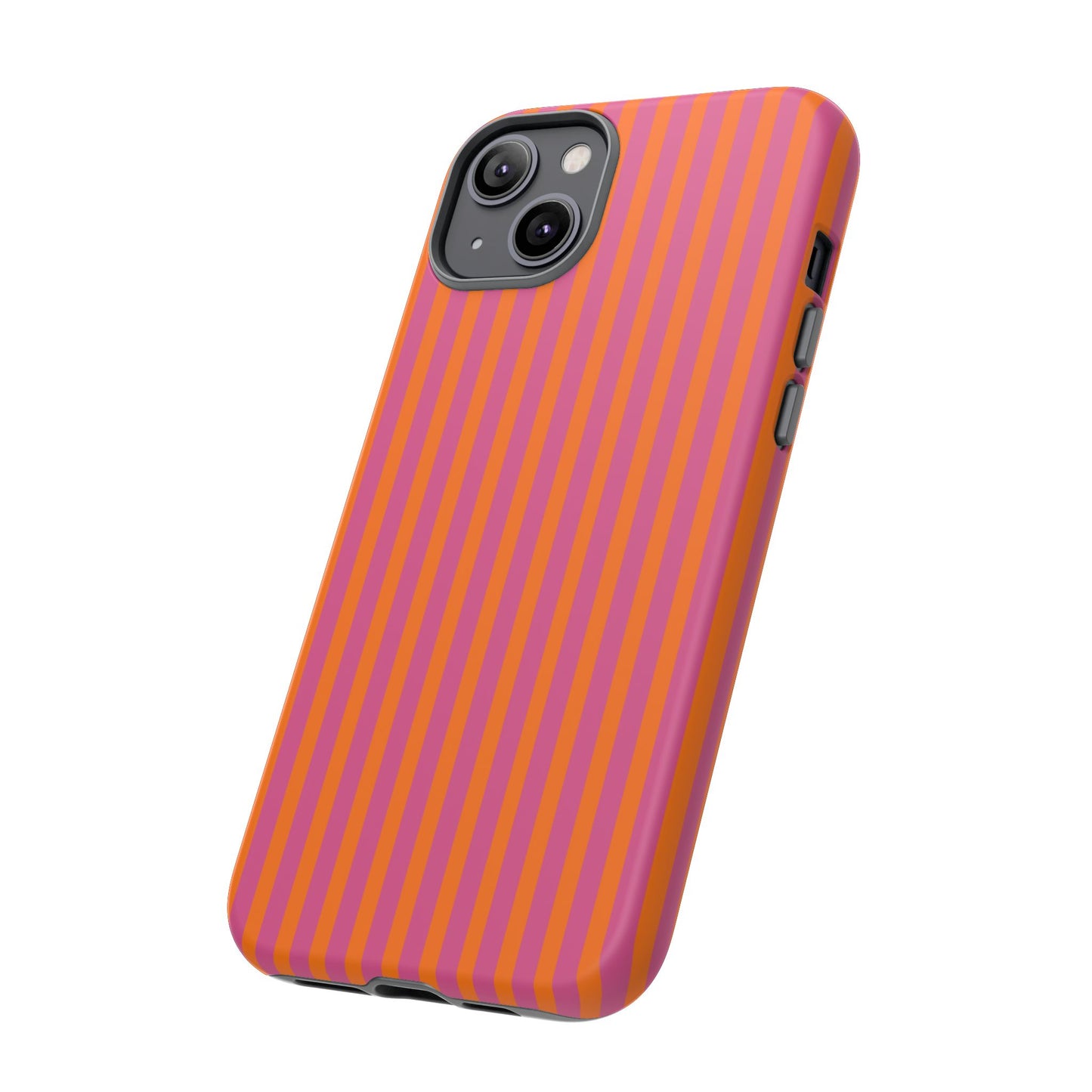 Orange Pink Striped Tough Phone Cases