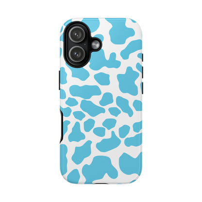 Blue White Cow Print Phone Case Cover