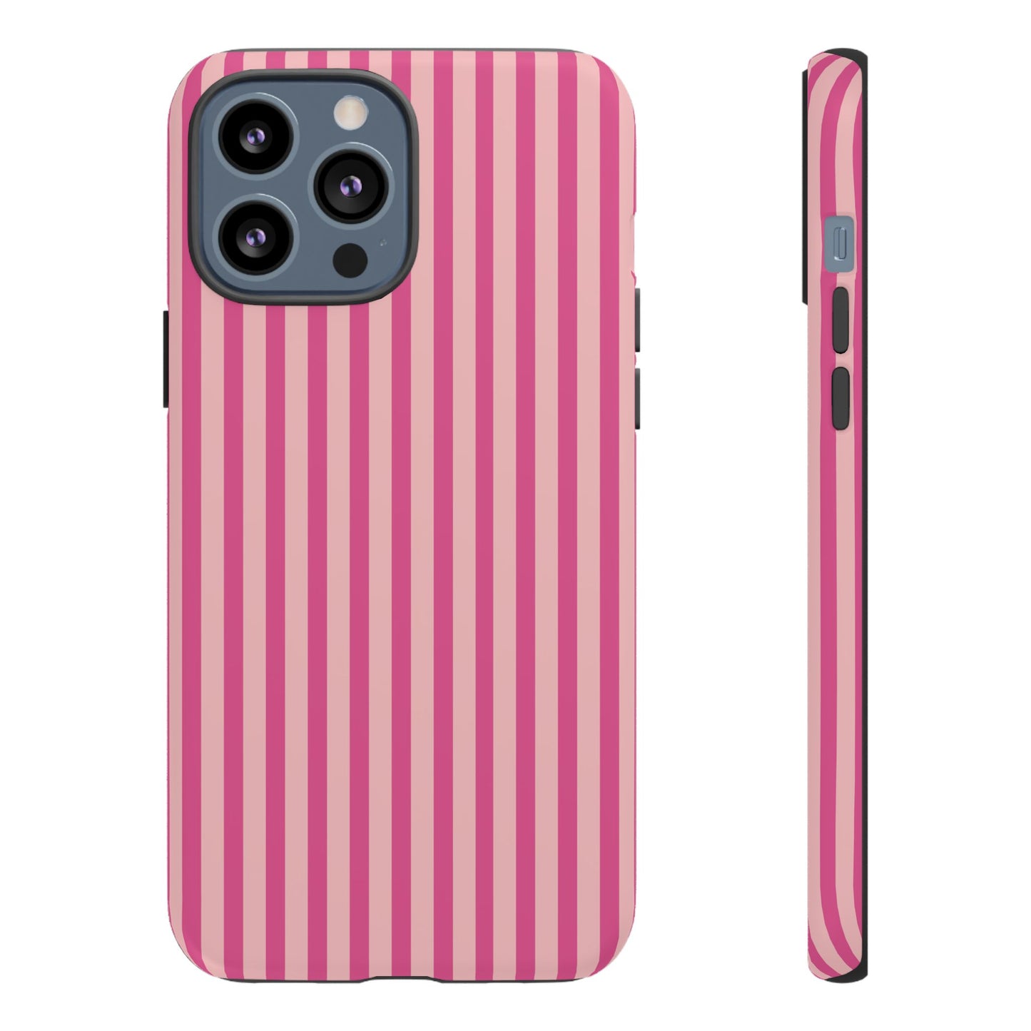 Pink Stripe Everyday Phone Case Cover, Protective Smartphone Cover, Trendy Accessories