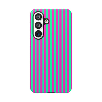 Green Pink Striped Phone Case Cover