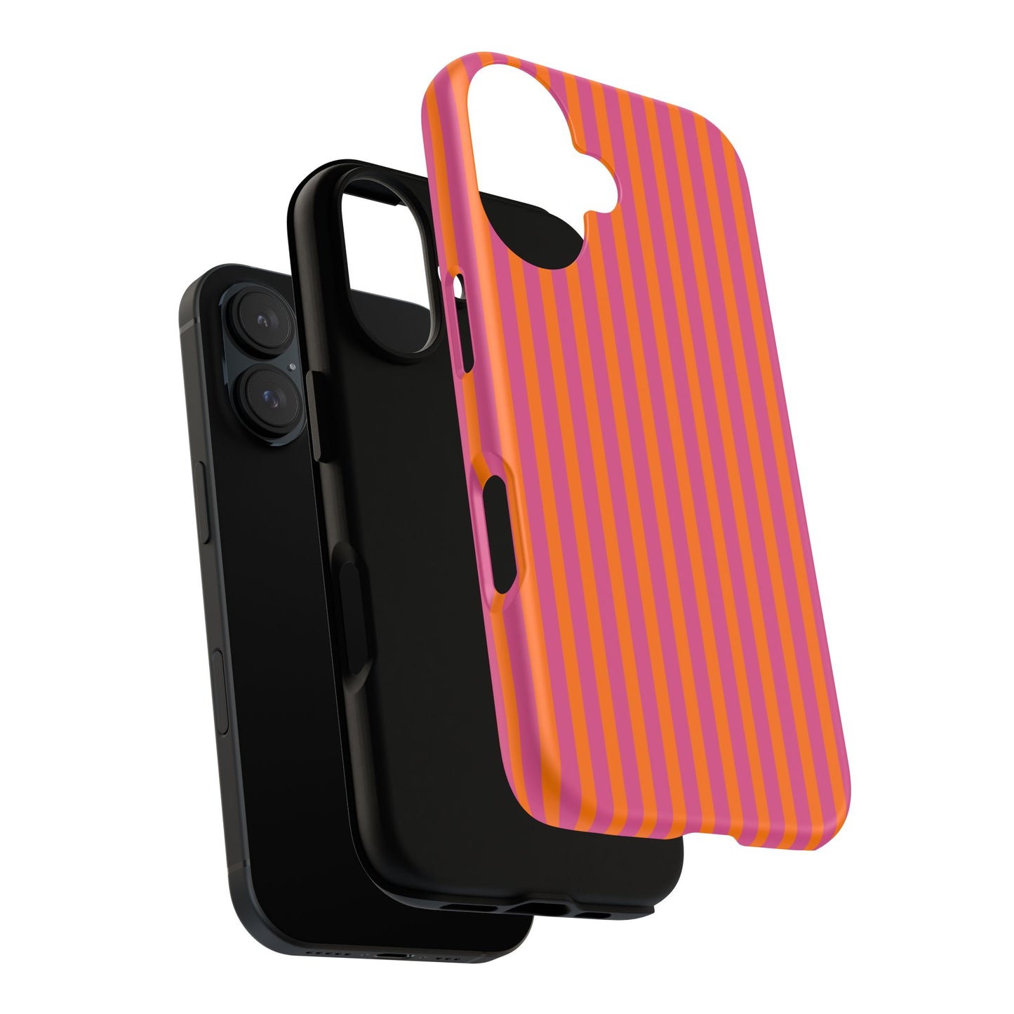 Orange Pink Striped Tough Phone Cases