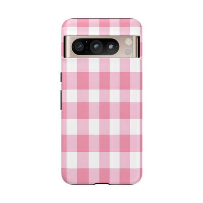 Pink Gingham Cute Phone Case Cover, for Fashion Lovers, Gift for Her, Stylish Tech Accessory, Perfect for Birthdays & Holidays