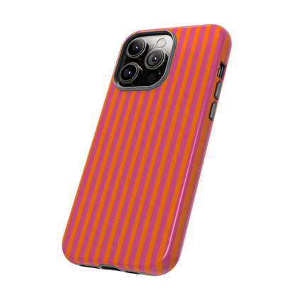 Orange Pink Striped Tough Phone Cases