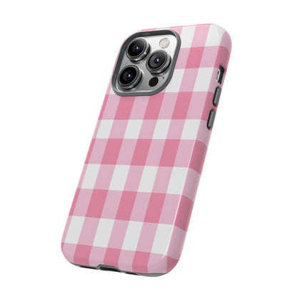 Pink Gingham Cute Phone Case Cover, for Fashion Lovers, Gift for Her, Stylish Tech Accessory, Perfect for Birthdays & Holidays