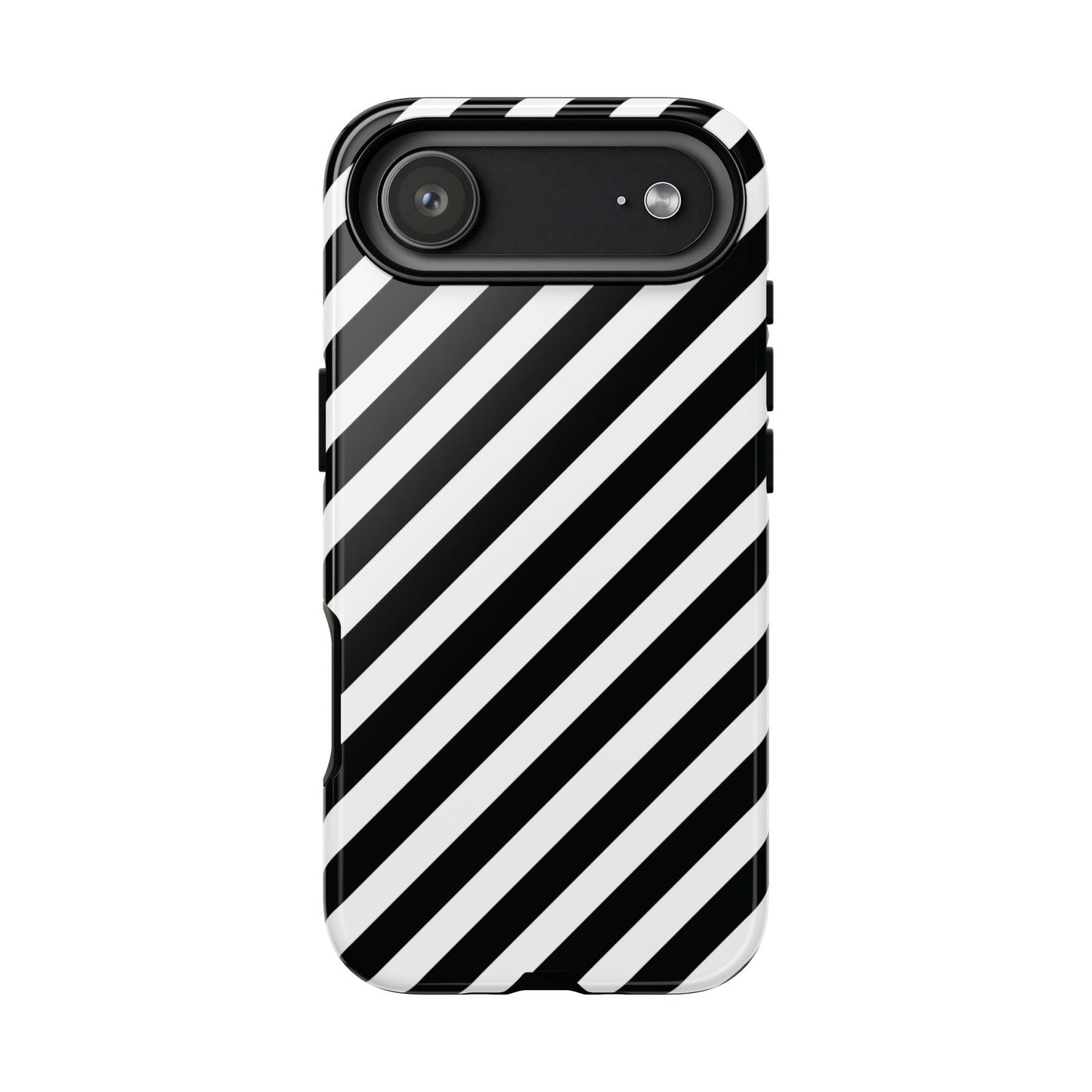 Black White Diagonal Phone Case Cover, Protective Sleek Cell Phone Case, Modern Smartphone, Stylish