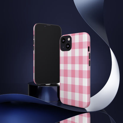 Pink Gingham Cute Phone Case Cover, for Fashion Lovers, Gift for Her, Stylish Tech Accessory, Perfect for Birthdays & Holidays