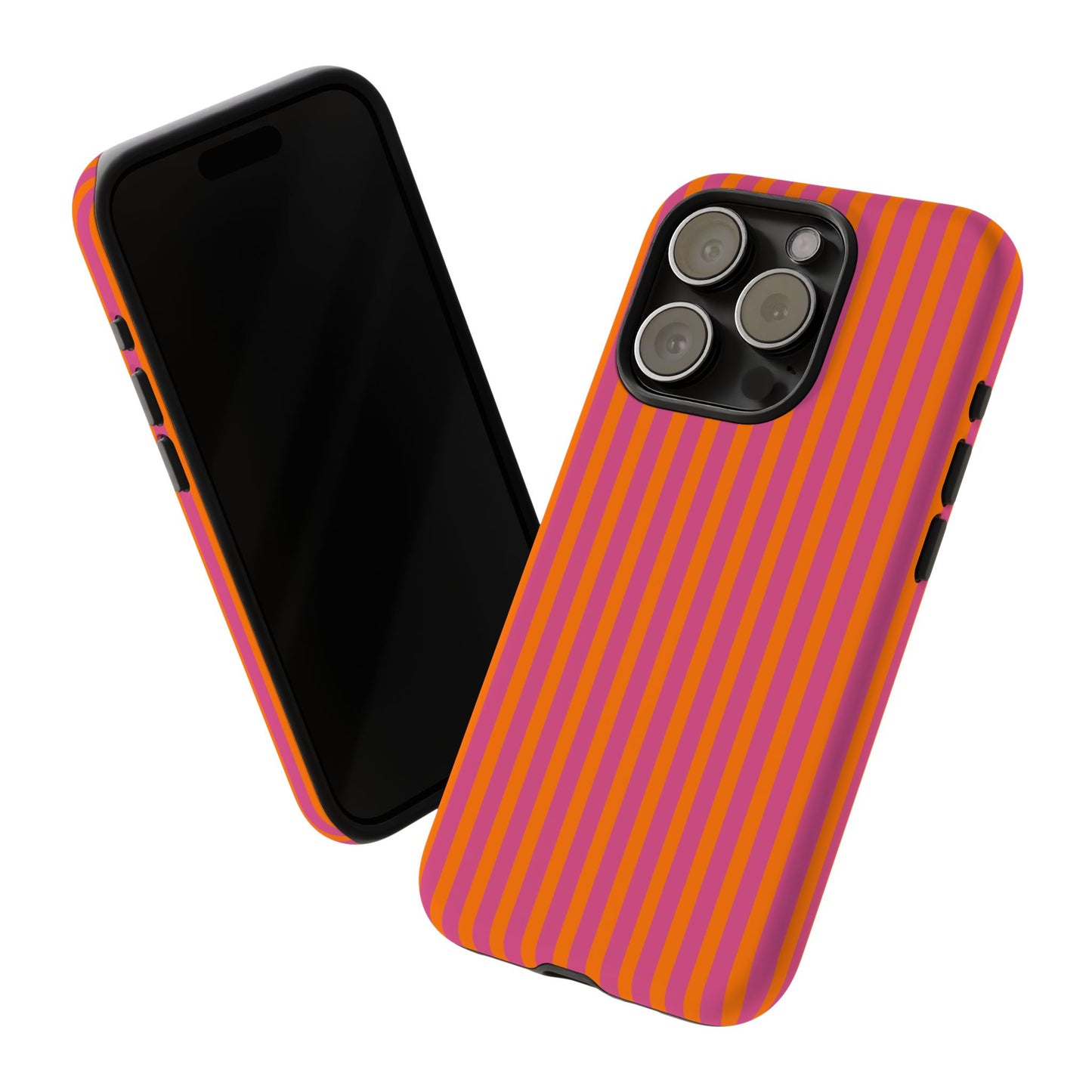 Orange Pink Striped Tough Phone Cases