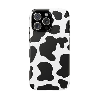 Black Cow Print Phone Case Cover for  iPhone, Samsung, Google Phones