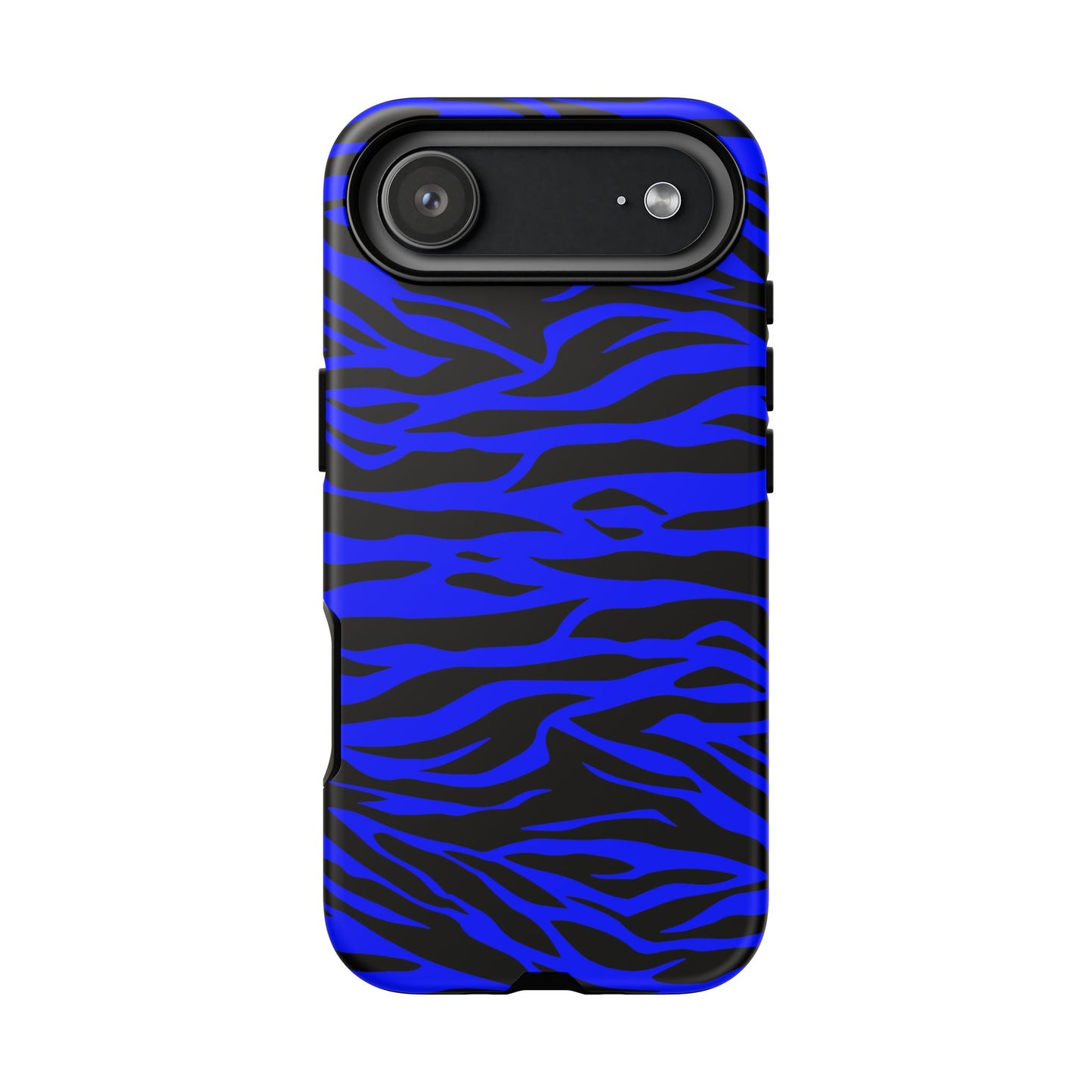 Blue Wild Tiger Print Pattern Phone Case Cover for iPhone, Galaxy S and Pixel Phones